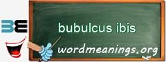 WordMeaning blackboard for bubulcus ibis